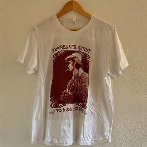 Townes van Zandt White Tee with Red Graphic